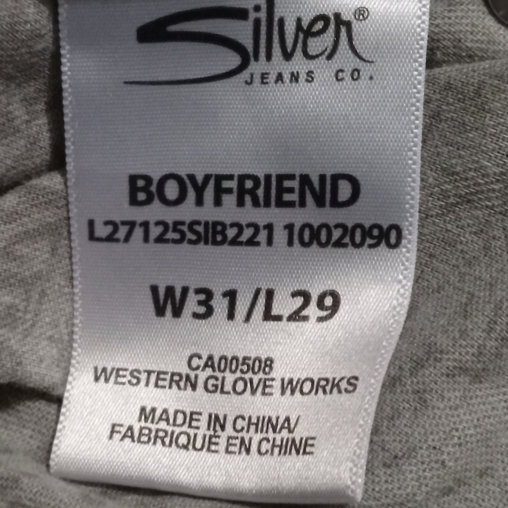 Silver Boyfriend Women's Distressed Straight Leg Jeans - Light Blue - Picture 6 of 6